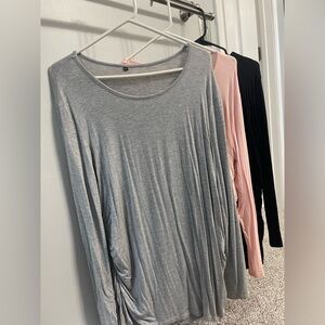 Amazon Essentials Women's Long Sleeve Tops - Gray, Pink, and Black